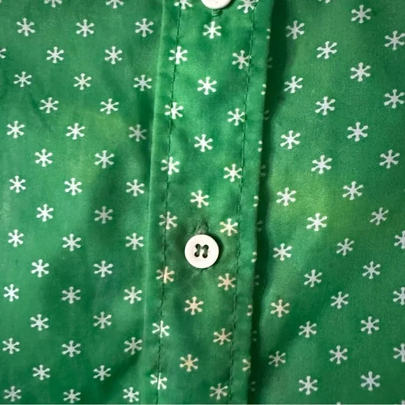 Vintage 1970’s Groovy Flower Print Button Down Top Green Size Small - Picture 4 of 11